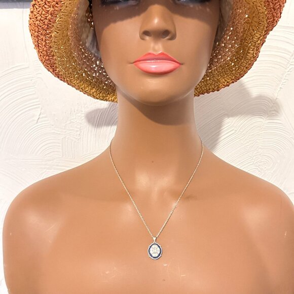 Stauer 925 Blue/White Cz Necklace - Picture 7 of 7